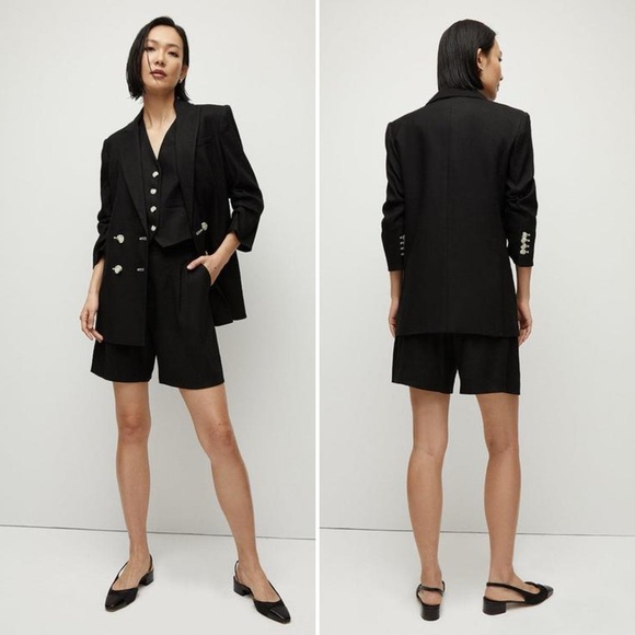 Veronica Beard Kiernan Linen Blend Dickey Blazer Jacket Black Size 0 - Picture 2 of 15